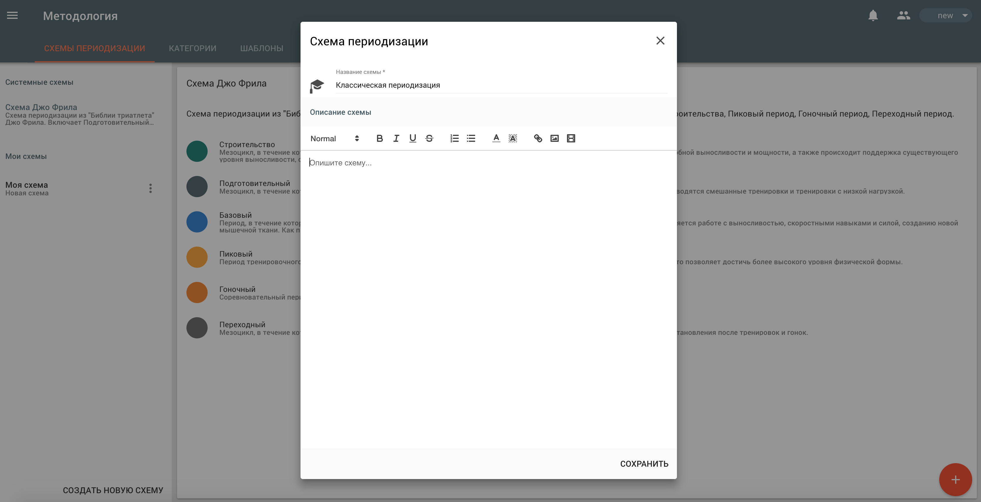 Add periodization scheme in Staminity